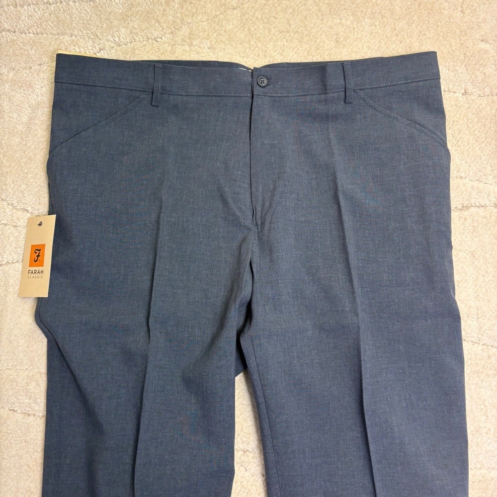 Farah Classic Airforce Trousers 42W 31L Blue Gray Dress Pants NEW WITH TAGS